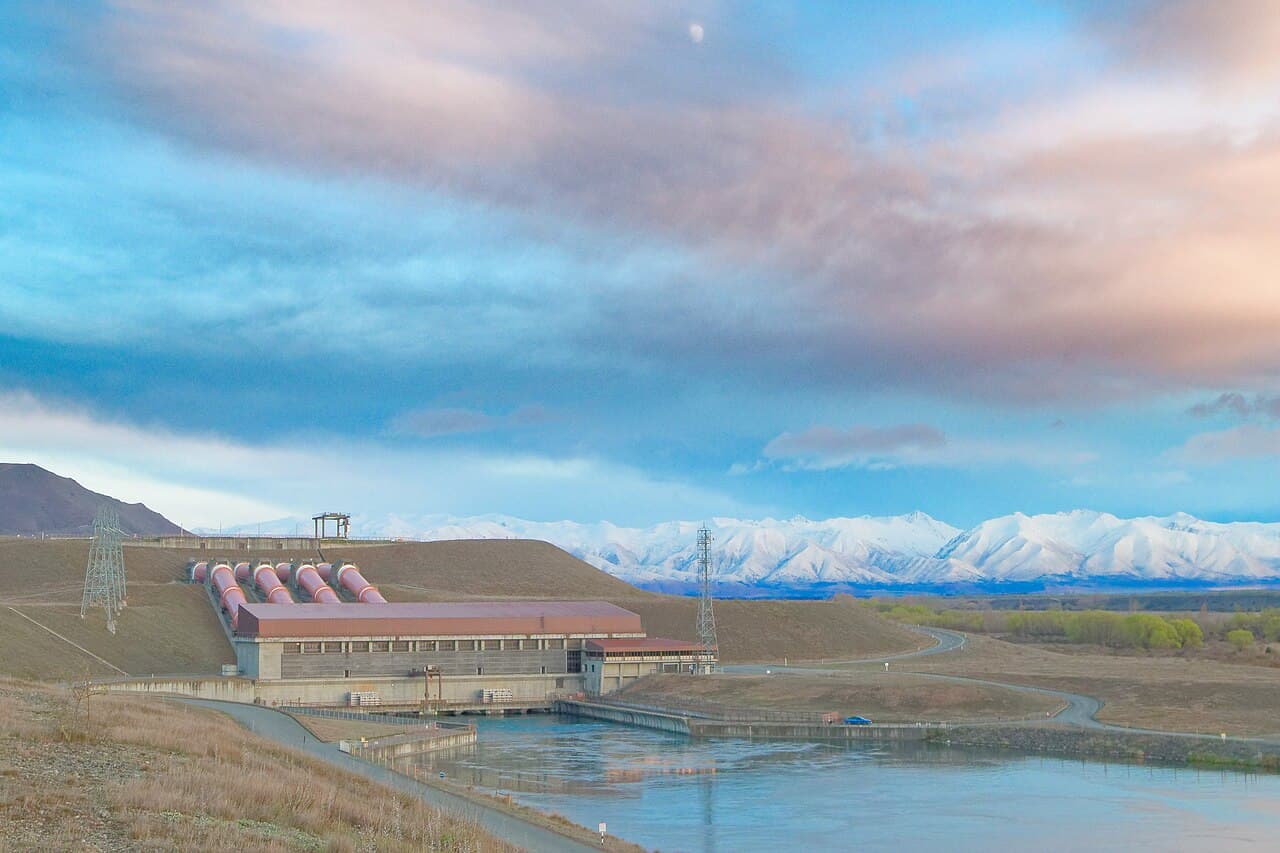 Ohau C hydroelectric power station in New Zealand's South Island, one of the hydro facilities central to the country's electricity supply