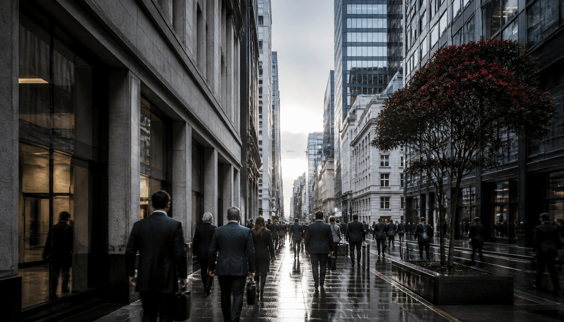 Wellington's Lambton Quay financial district on an overcast morning, reflecting NZ insurance regulation