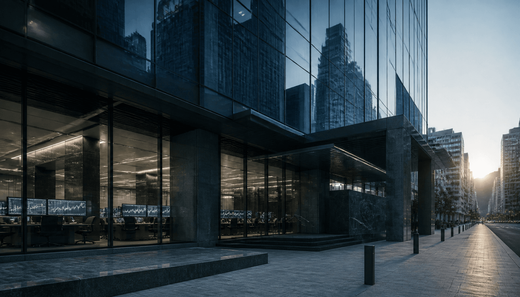 Wellington financial district office tower at dawn, symbolising institutional fund governance